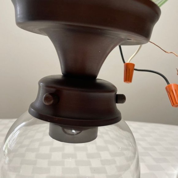 Set of 2 Semi Flush Mount with Bell Shaped Clear Glass Shades - Picture 2 of 5